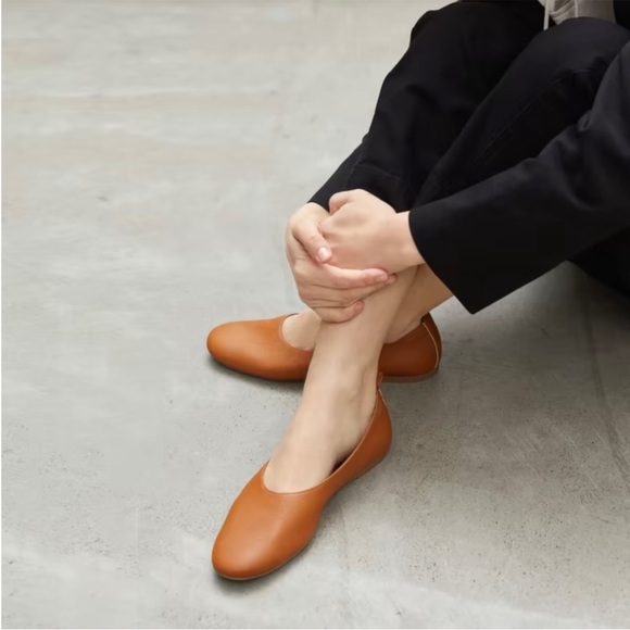 Everlane The Italian Leather Day Glove in Toasted Almond Ballet Flats Size 8 1/2 - Picture 2 of 13